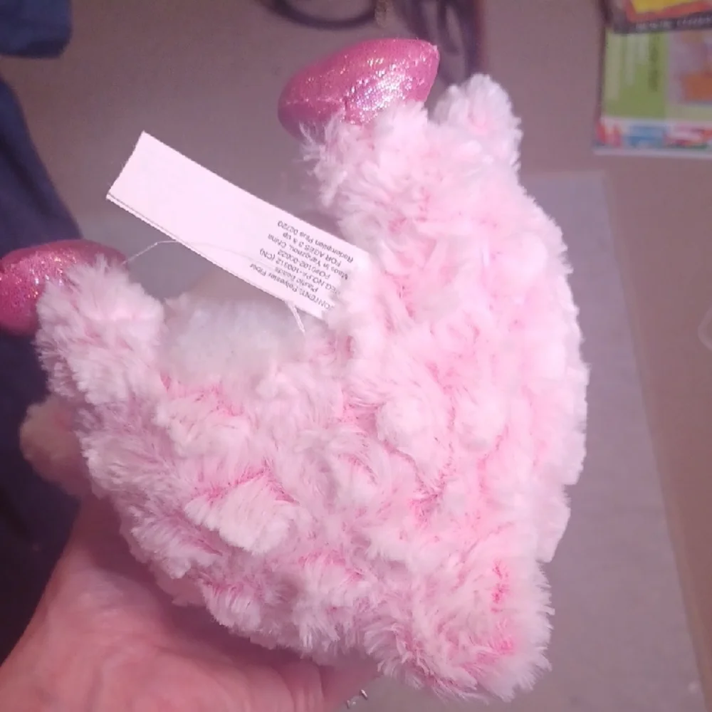 Pink and White Owl Plush Toy